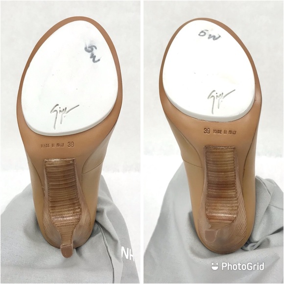 New GUISEPPE ZANOTTI Beige Platform Heels Size EU 39 / US 8.5 - Picture 10 of 12